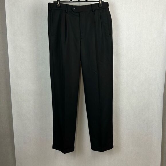 Roundtree & Yorke TravelSmart Mens Pants Slacks Sz 32x32 Black - Picture 1 of 8